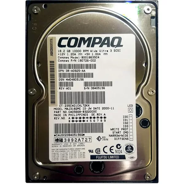HP 3R-A0925-AA | 18.2GB 10000RPM Ultra160 Scsi Hot Swappable LVD 80-Pin 3.5-Inch Hard Drive-image