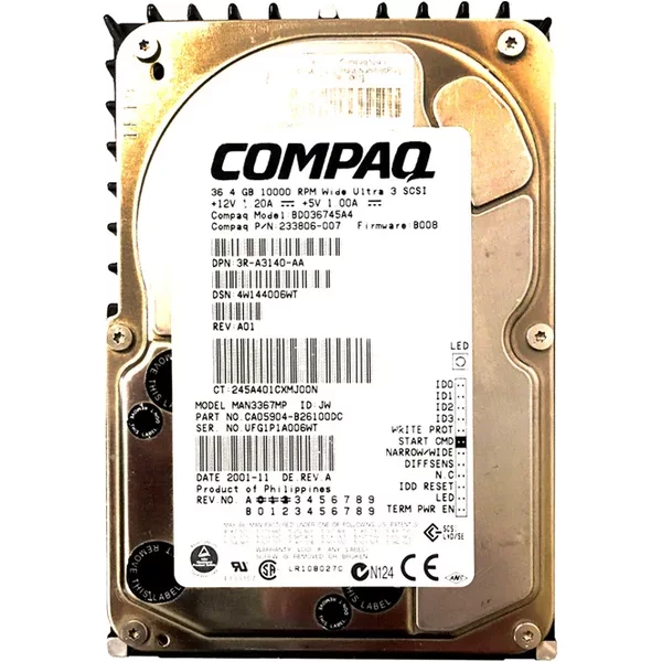 HP 3R-A4140-AA | 36.4GB 15000RPM Ultra320 Scsi 8MB Cache Hot Swappable LVD 68-Pin 3.5-Inch Hard Drive-image