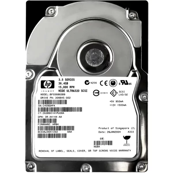 HP 3R-A4144-AA | 36.4GB 15000RPM Wide Ultra 320 Scsi 8MB Cache Hot-Pluggable LVD 80-Pin 3.5-Inch Hard Drive-image