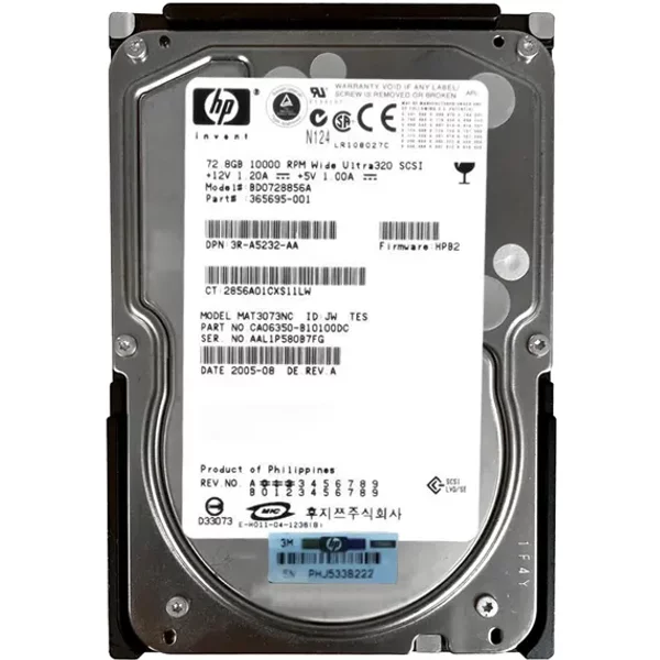 HP 3R-A5232-AA | 72.8GB 10000RPM Ultra320 Scsi Hot Swappable LVD 80-Pin 3.5-Inch Hard Drive-image