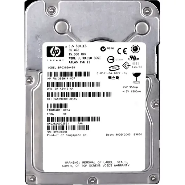 HP 3R-A6418-AA | 36.4GB 15000RPM Ultra320 Scsi 8MB Cache Hot-Pluggable LVD 80-Pin 3.5-Inch Hard Drive-image
