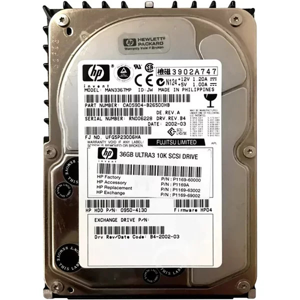 HP 0950-4130 | 36.4GB 10000RPM Ultra-160 Scsi 8MB Cache 68-Pin 3.5-Inch Hard Drive-image