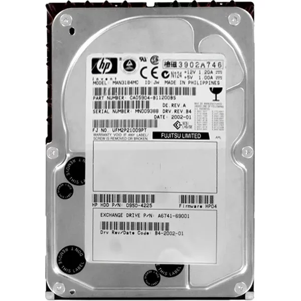 HP 0950-4225 | 18.2GB 10000RPM Ultra-160 Scsi Hot-Pluggable 8MB Cache (Lvd) 80-Pin 3.5-Inch Hard Drive-image
