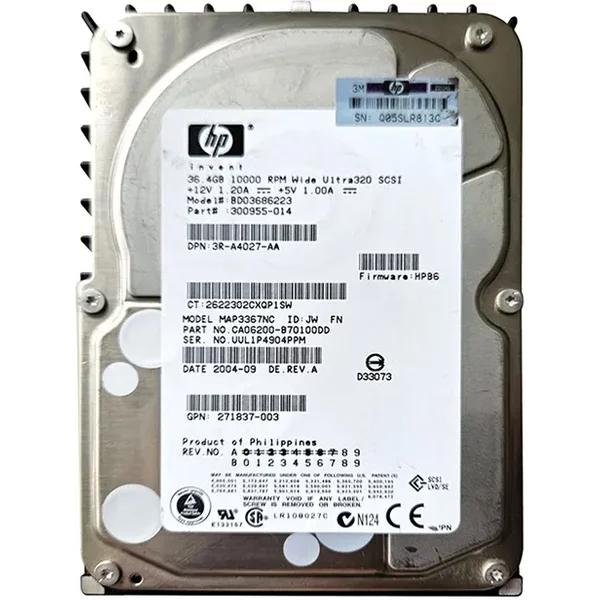 HP 271837-003 | 36.4GB 10000RPM Ultra-320 Scsi Hot-Pluggable (Lvd) 80-Pin 3.5-Inch Hard Drive For Proliant Servers-image