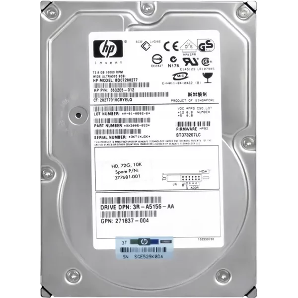 HP 360205-012 | 72.8GB 10000RPM Ultra320 Scsi Hot Pluggable LVD 80-Pin 3.5-Inch Hard Drive-image