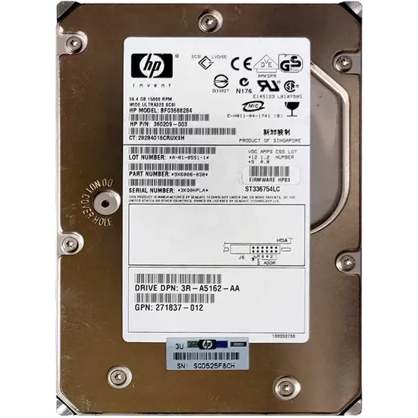 HP 360209-003 | 36.4GB 15000RPM Ultra320 Scsi Hot-Pluggable LVD 80-Pin 3.5-Inch Hard Drive For Proliant Server-image