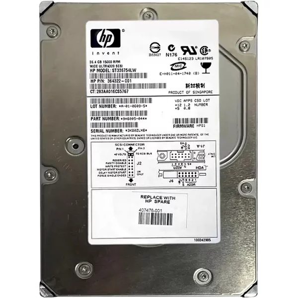 HP 407476-001 | 36.4GB 15000RPM Ultra320 Scsi 8MB Cache LVD 68-Pin 3.5-Inch Hard Drive-image