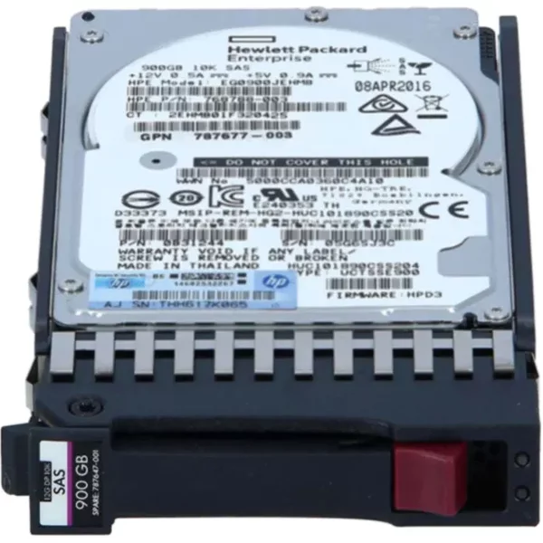 HP 787647-001 | 900GB 10000RPM SAS 12Gb/S Hot-Pluggable Dual Port SFF 2.5-Inch Enterprise Hard Drive For MSA/MSA2 Storage Array-image