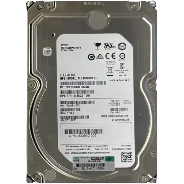HP 846523-004 | 4TB 7200RPM SAS 12Gb/S Hot-Pluggable 3.5-Inch Lpc Hard Drive For Proliant Gen10/Gen10+/Gen11 Servers-image