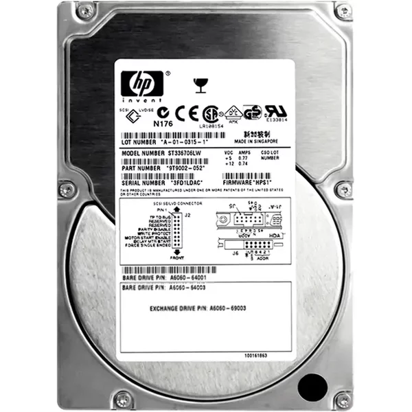 HP A6060-64001 | 36.4GB 10000RPM Ultra160 Scsi LVD 68-Pin 3.5-Inch Hard Drive-image