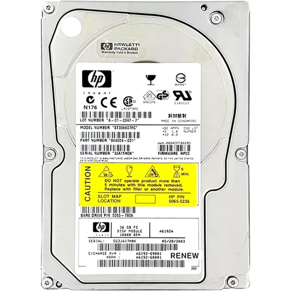 HP A6192A | 36.4GB 10000RPM Fibre Channel 2Gb/S Hot Swappable 3.5-Inch Hard Drive-image
