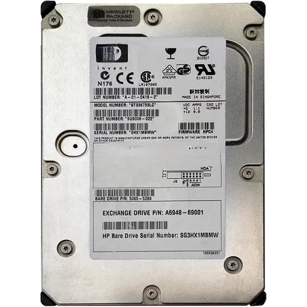 HP A6948-69001 | 36.4GB 15000RPM Ultra160 Scsi LVD 80-Pin 3.5-Inch Hard Drive-image