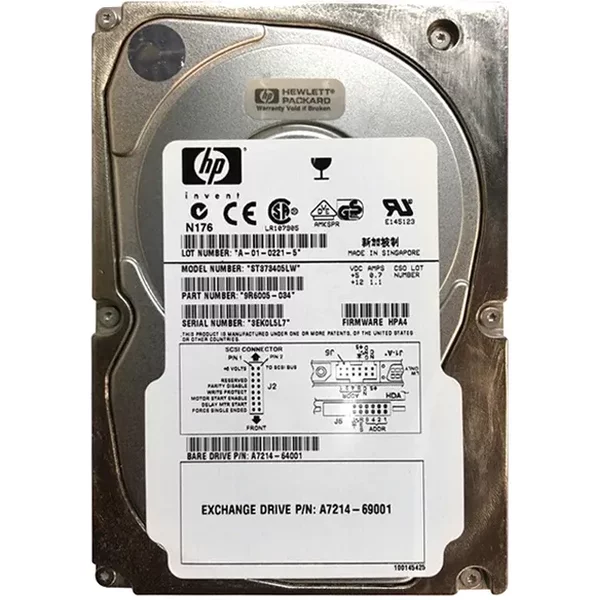 HP A7214-69001 | 72.8GB 10000RPM Ultra160 Scsi LVD 68-Pin 3.5-Inch Hard Drive-image
