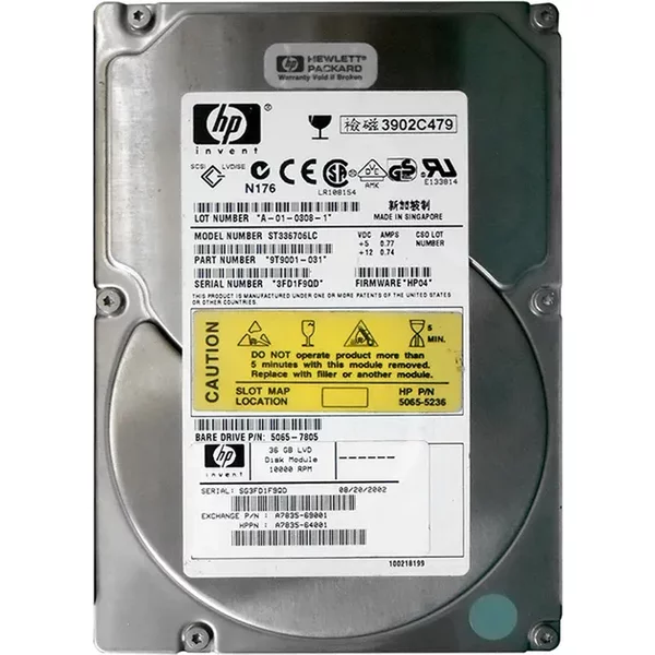 HP A7835-64001 | 36.4GB 10000RPM Ultra-160 Scsi 80-Pin LVD Hot Swap 3.5-Inch Internal Hard Drive For RX2600 Server-image