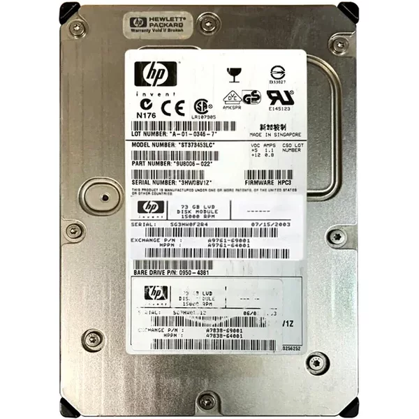 HP A7838-69001 | 72.8GB 15000RPM Ultra320 Scsi Hot Swappable LVD 80-Pin 16MB Cache 3.5-Inch Hard Drive-image