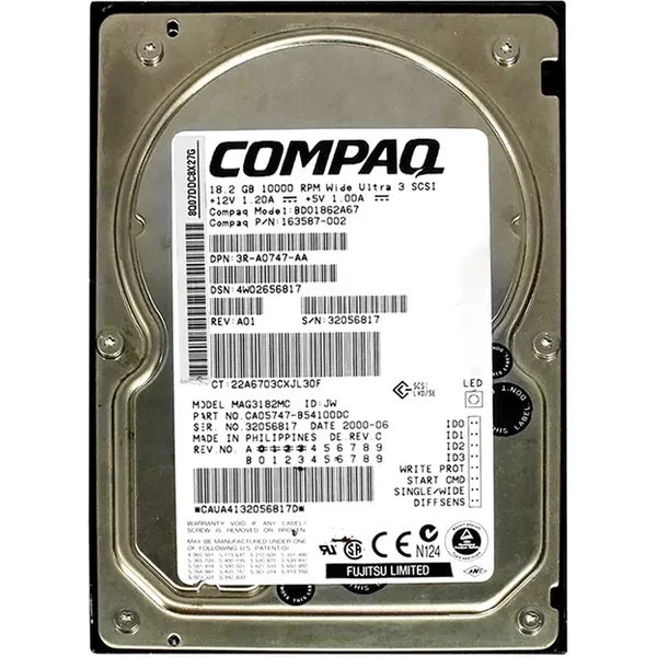 HP BD01862A67 | 18.2GB 10000RPM Ultra160 Scsi Hot Swappable LVD 80-Pin 3.5-Inch Hard Drive-image