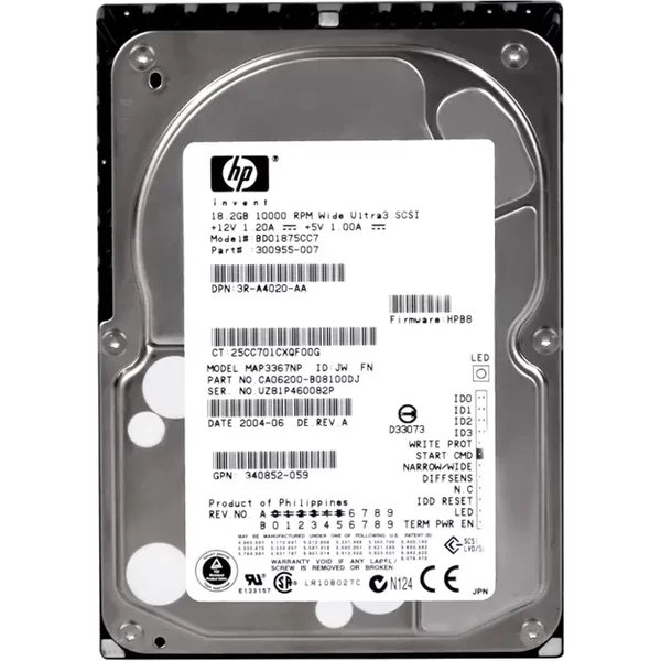 HP BD01875CC7 | 18.2GB 7200RPM Wide Ultra2 Scsi LVD 68-Pin 3.5-Inch Hard Drive-image