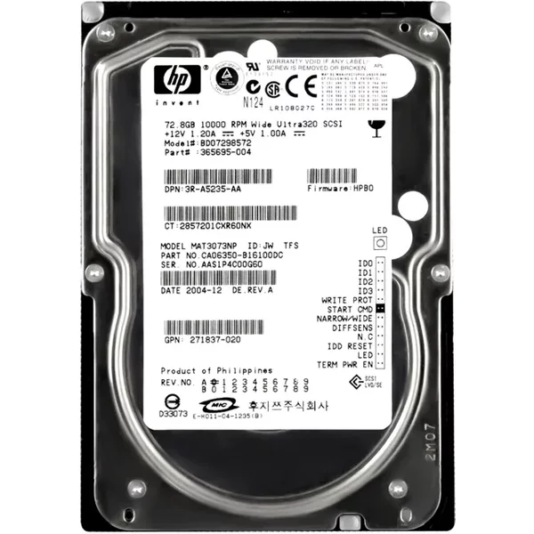Fujitsu CA06350-B16100DC | 73.5GB 10000RPM Ultra320 Scsi 68-Pin 8MB Cache 3.5-Inch Hard Drive-image