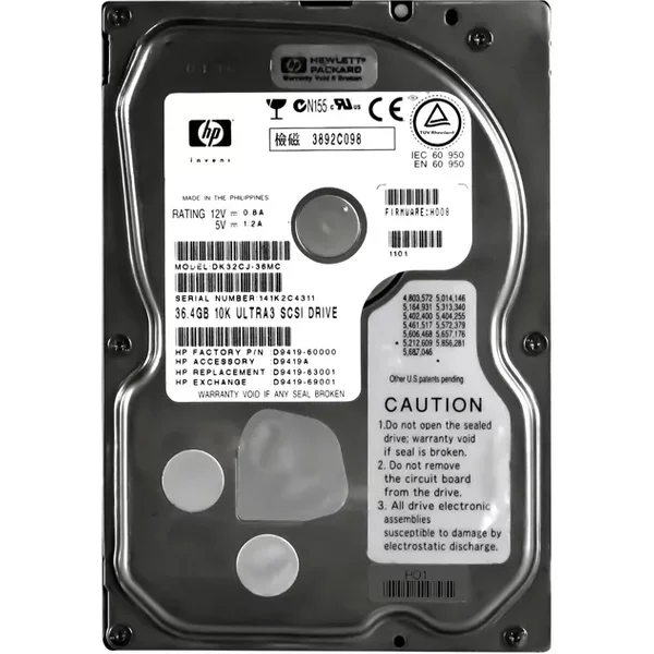 HP D9419-69001 | 36.4GB 10000RPM Ultra160 Scsi Hot Swappable LVD 80-Pin 3.5-Inch Hard Drive-image