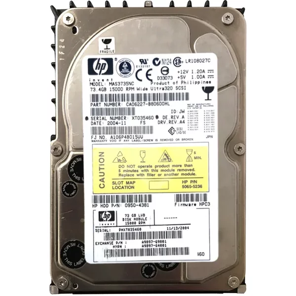 Fujitsu MAS3735NC | 73GB 15000RPM Ultra320 Scsi 80-Pin Hot-Pluggable 3.5-Inch Hard Drive-image