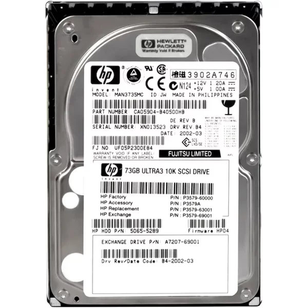 HP P3579-63001 | 72.8GB 10000RPM Ultra-160 Scsi Hot-Pluggable (Lvd) 80-Pin 3.5-Inch Hard Drive-image