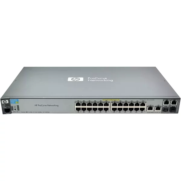 Hp J9138-61002 | Procurve 2520 Series 2520-24-Poe 24 X 10/100Base-Tx RJ-45 Poe And 2 X 10/100/1000Base-T RJ-45 And 2 X 10/100/1000Base-T RJ45/SFP (Mini-Gbic) Ports Layer 2 Managed Fast Ethernet Network Switch-image