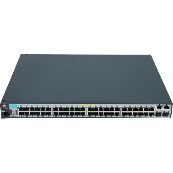Hp J9627A#ABA | Aruba 2620 Series 2620-48-Poe+ 48 X 10/100Base-Tx RJ-45 Poe+ And 2 X 10/100/1000Base-T RJ-45 And 2 X Sfp (Mini-Gbic) Ports Layer 3 Managed Fast Ethernet Network Switch-image