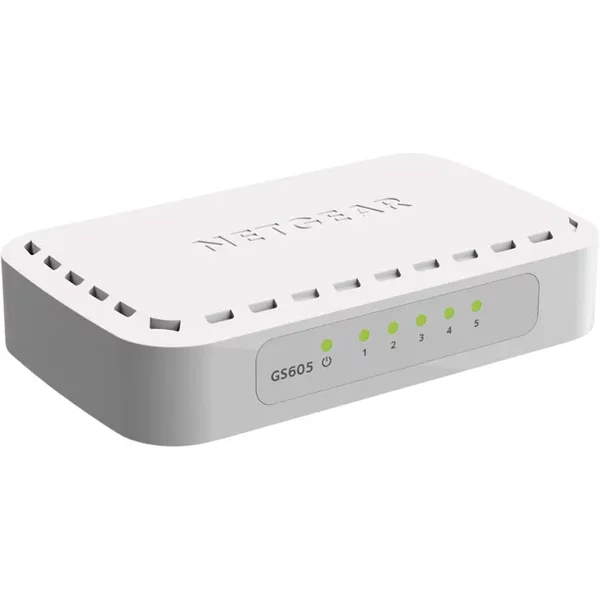 Netgear GS605GR | GS605 5 X RJ-45 Ports 10/100/1000Base-T Unmanaged Gigabit Ethernet Network Switch-image