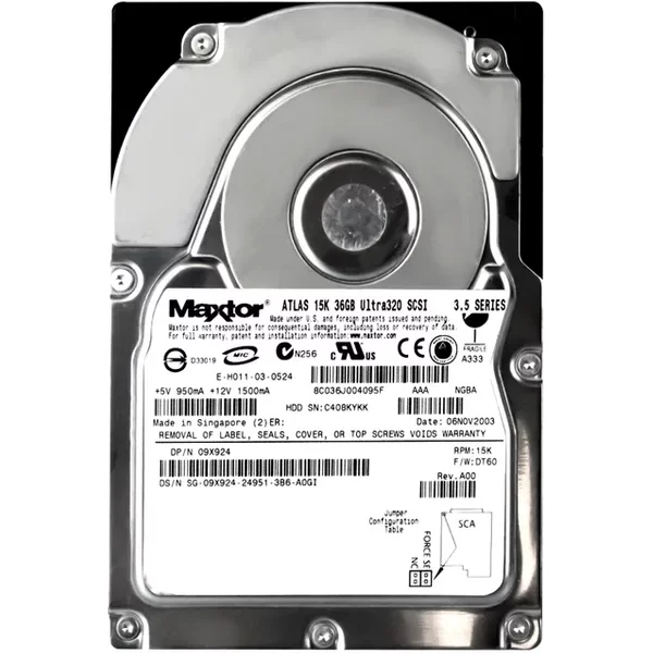 Dell 09X924 | 36GB 15000RPM Ultra320 Scsi Hot-Pluggable 3.5-Inch Hard Drive For Poweredge Server & Powervault Storage Array-image