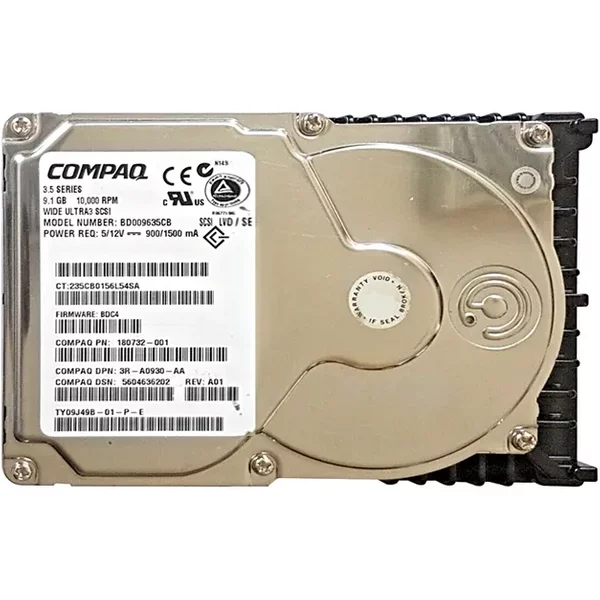HP 180732-001 | 9GB 10000RPM Wide Ultra3 Scsi Hot-Pluggable 3.5-Inch Hard Drive-image
