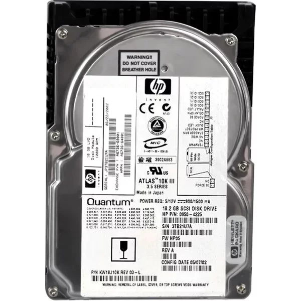 HP A6736-69001 | 18.2GB 10000RPM Ultra160 Scsi Hot Swappable LVD 80-Pin 3.5-Inch Hard Drive-image