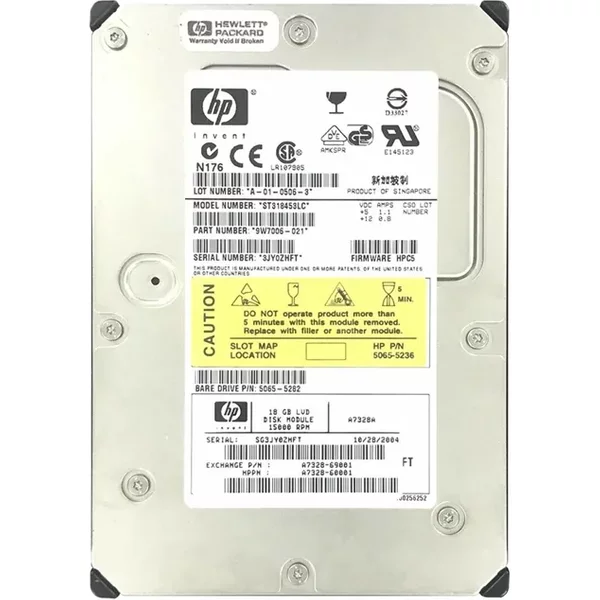 HP A7328-60001 | 18.2GB 15000RPM Ultra320 Scsi Hot Pluggable LVD 80-Pin 3.5-Inch Hard Drive-image
