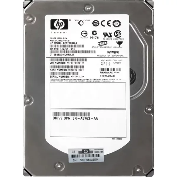 HP BF0728B26A | 72.8GB 15000RPM Ultra320 Scsi Hot Pluggable LVD 80-Pin 3.5-Inch Hard Drive-image