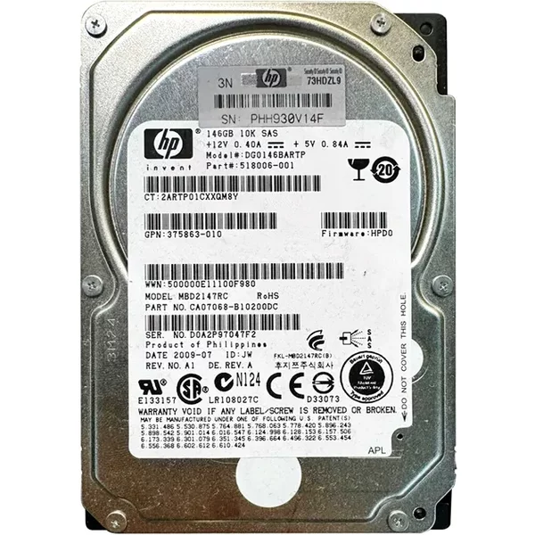 Fujitsu MBD2147RC | 146GB 10000RPM SAS 6Gb/S 16MB Cache 2.5-Inch Hard Drive-image