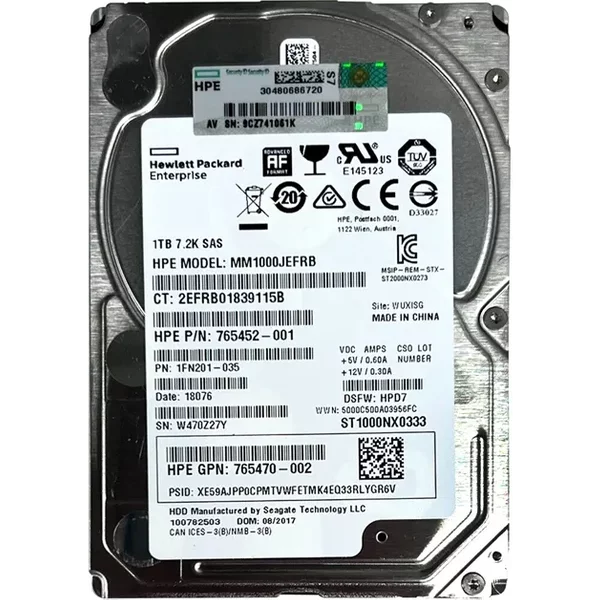HP 1FN201-035 | 1TB 7200RPM SAS 12Gb/S Hot-Swappable 512E 2.5-Inch Hard Drive-image
