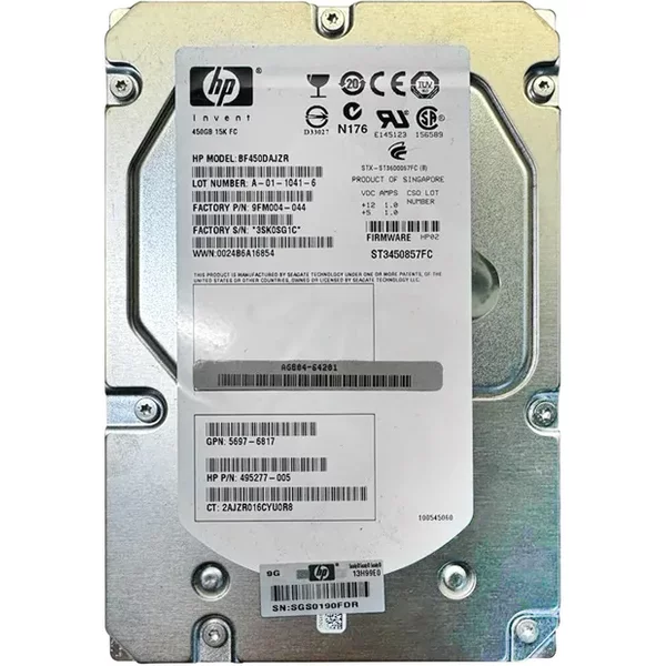 HP 495277-005 | 450GB 15000RPM Fibre Channel 4Gb/S Dual Port Hot Swappable 3.5-Inch Hard Drive For Storageworks-image