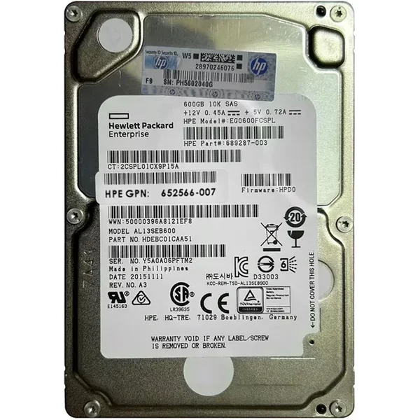 Toshiba AL13SEB600 | 600GB 10000RPM SAS 6Gb/S 64MB Cache 2.5-Inch Hard Drive-image