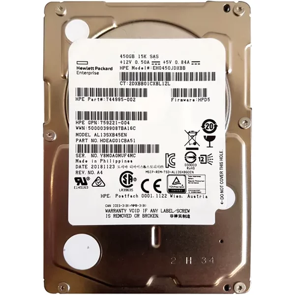 Toshiba AL13SXB45EN | 450GB 15000RPM SAS 12Gb/S 128MB Cache (512N) 2.5-Inch Hard Drive-image