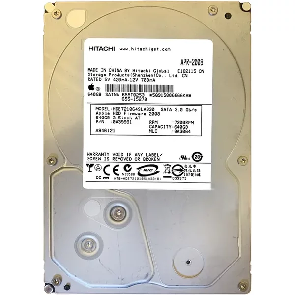 Hitachi HDE721064SLA330 | Deskstar E7K1000 Series 640GB 7200RPM Sata 3Gb/S 32MB Cache 3.5-Inch Hard Drive-image