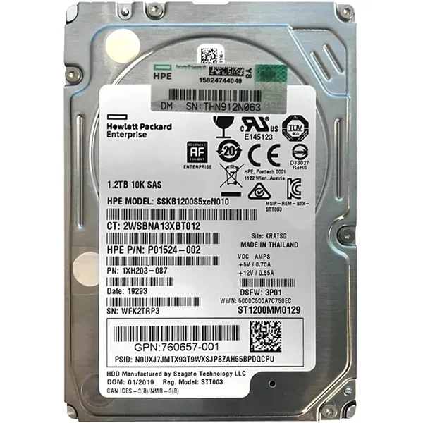 HP P01524-002 | 1.2TB 10000RPM SAS 12Gb/S SFF 2.5-Inch Hard Drive For 3Par Storeserv-image