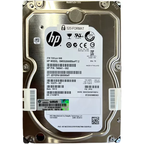 HP SMEG2000S5XNF7.2 | 3PAR Storeserv M6720 2TB 7200RPM SAS 6Gb/S 64MB Cache 3.5-Inch Hard Drive-image
