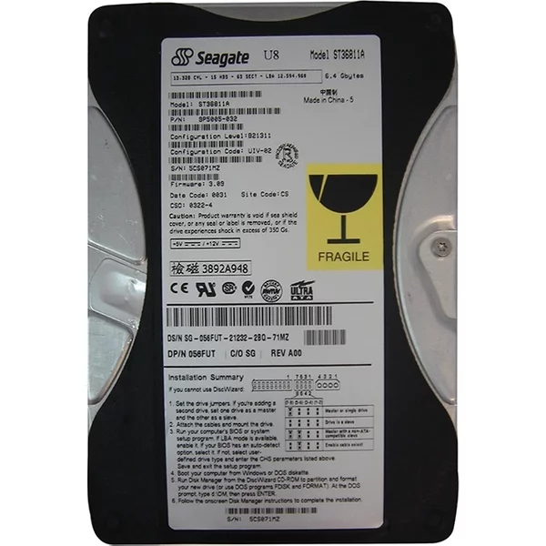 Seagate ST36811A | 6.4GB 5400RPM IDE Ultra ATA/66 (ATA-5) 512KB Cache 3.5-Inch Hard Drive-image