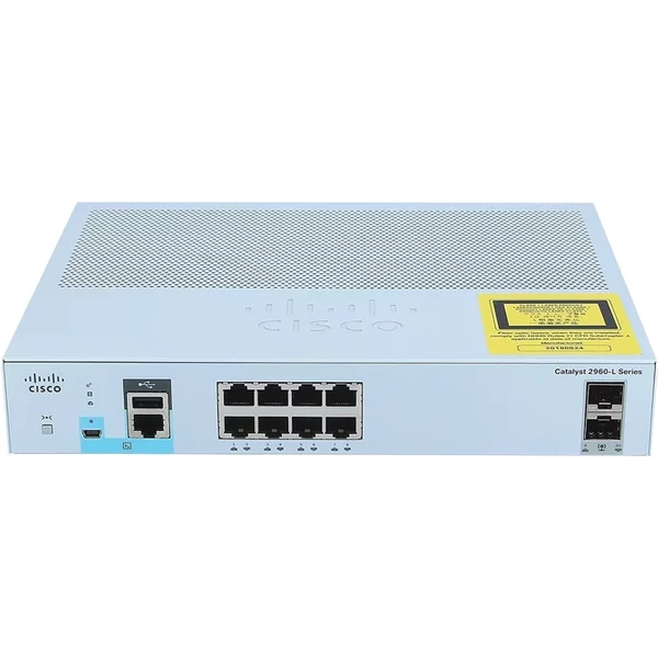 Cisco WS-C2960L-8TSLL-RF | Catalyst 2960-L Series C2960L-8TS 8 X RJ-45 Ports Poe+ 10/100/1000Base-T + 2 X Sfp Ports Layer 3 Managed 1U Rack-Mountable Gigabit Ethernet Network Switch-image