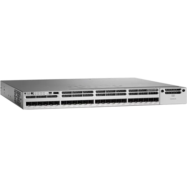 Cisco WS-C3850-24S-S | Catalyst 3850 Series C3850-24S 24 X Sfp Ports 1000Base-X Layer 3 Managed 1U Rack-Mountable Gigabit Ethernet Stackable Network Switch-image