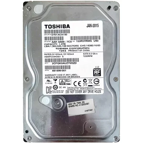 HP 613202-001 | 1TB 7200RPM Sata 6Gb/S NHP 64MB Cache LFF 3.5-Inch Midline Hard Drive For Workstation-image