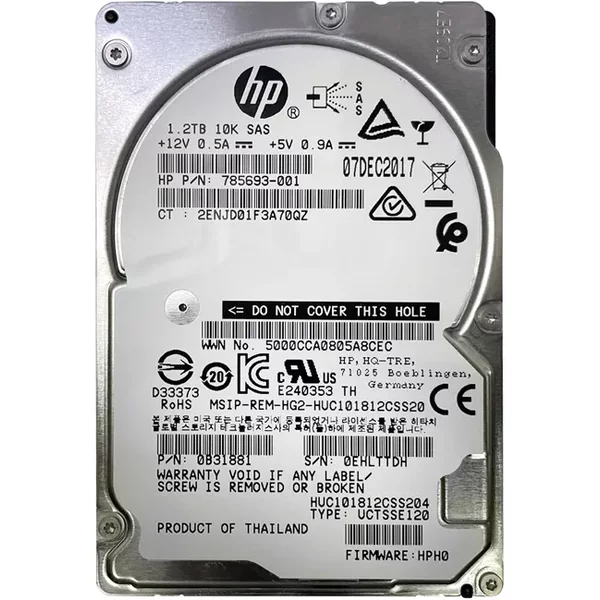 Hgst HUC101812CSS204 | Ultrastar C10K1800 Series 1.2TB 10520RPM SAS 12Gb/S 128MB Cache 512N (Secure Erase) 2.5-Inch Hard Drive-image