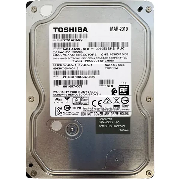 HP L70077-001 | 500GB 7200RPM Sata 6Gb/S 3.5-Inch Internal Hard Drive-image