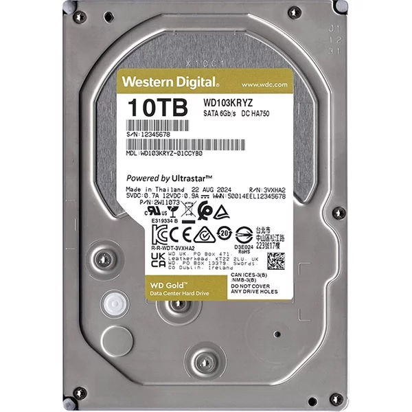 Western Digital WD103KRYZ | Gold Air 10TB 3.5-Inch 6Gb/S Sata 7200RPM 512MB Cache 512E Enterprise Class Hard Drive-image