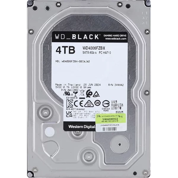 Western Digital WD4006FZBX | Black 4TB 3.5-Inch 6Gb/S Sata 7200RPM 256MB Cache Gaming Hard Drive-image