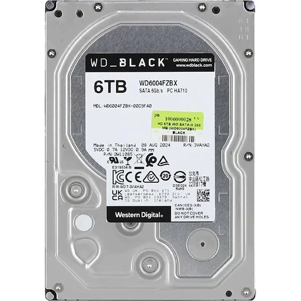 Western Digital WD6004FZBX | Black 6TB 3.5-Inch 6Gb/S Sata 7200RPM 256MB Cache Gaming Hard Drive-image